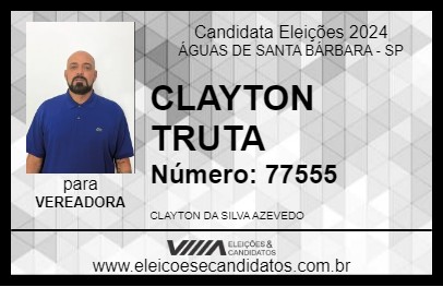 Candidato CLAYTON TRUTA 2024 - ÁGUAS DE SANTA BÁRBARA - Eleições