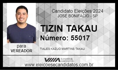 Candidato TIZIN TAKAU 2024 - JOSÉ BONIFÁCIO - Eleições