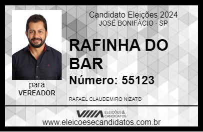 Candidato RAFINHA DO BAR 2024 - JOSÉ BONIFÁCIO - Eleições