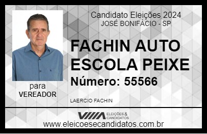 Candidato FACHIN AUTO ESCOLA PEIXE 2024 - JOSÉ BONIFÁCIO - Eleições