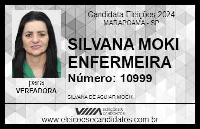 Candidato SILVANA MOKI ENFERMEIRA 2024 - MARAPOAMA - Eleições