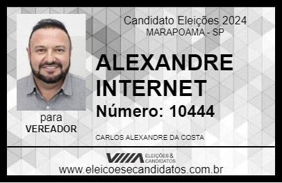 Candidato ALEXANDRE INTERNET 2024 - MARAPOAMA - Eleições