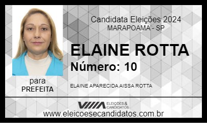 Candidato ELAINE ROTTA 2024 - MARAPOAMA - Eleições