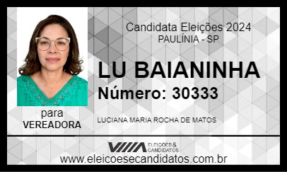 Candidato LU BAIANINHA 2024 - PAULÍNIA - Eleições