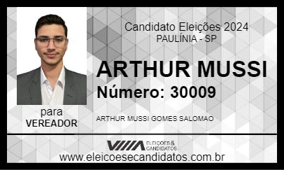 Candidato ARTHUR MUSSI 2024 - PAULÍNIA - Eleições