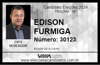 Candidato EDISON FURMIGA 2024 - PAULÍNIA - Eleições