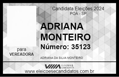 Candidato ADRIANA MONTEIRO 2024 - POÁ - Eleições