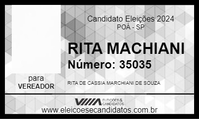 Candidato RITA MACHIANI 2024 - POÁ - Eleições