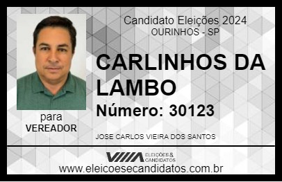 Candidato CARLINHOS DA LAMBO 2024 - OURINHOS - Eleições