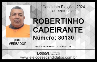 Candidato ROBERTINHO CADEIRANTE 2024 - OURINHOS - Eleições