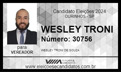 Candidato WESLEY TRONI 2024 - OURINHOS - Eleições