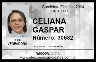 Candidato CELIANA GASPAR 2024 - PORTO FELIZ - Eleições