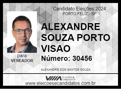 Candidato ALEXANDRE SOUZA PORTO VISAO 2024 - PORTO FELIZ - Eleições