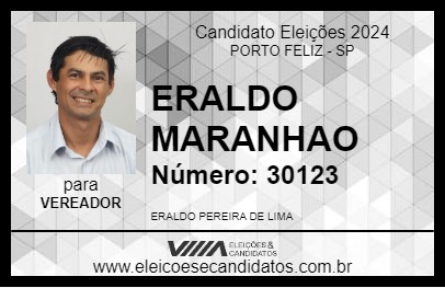 Candidato ERALDO MARANHAO 2024 - PORTO FELIZ - Eleições