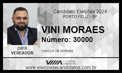 Candidato VINI MORAES 2024 - PORTO FELIZ - Eleições