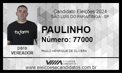 Candidato PAULINHO 2024 - SÃO LUÍS DO PARAITINGA - Eleições