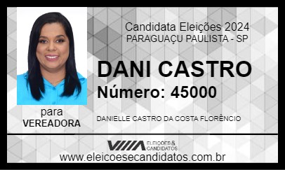 Candidato DANI CASTRO 2024 - PARAGUAÇU PAULISTA - Eleições