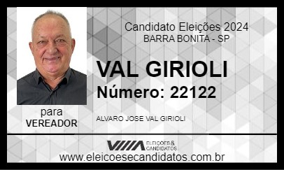 Candidato VAL GIRIOLI 2024 - BARRA BONITA - Eleições