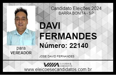 Candidato DAVI FERMANDES 2024 - BARRA BONITA - Eleições