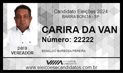 Candidato CARIRA DA VAN 2024 - BARRA BONITA - Eleições