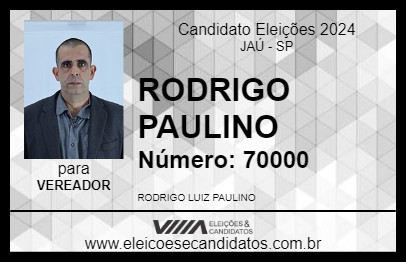 Candidato RODRIGO PAULINO 2024 - JAÚ - Eleições