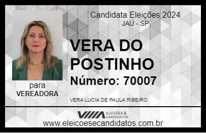 Candidato VERA DO POSTINHO 2024 - JAÚ - Eleições