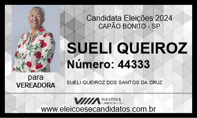 Candidato SUELI QUEIROZ 2024 - CAPÃO BONITO - Eleições