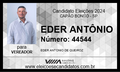 Candidato EDER ANTÔNIO 2024 - CAPÃO BONITO - Eleições