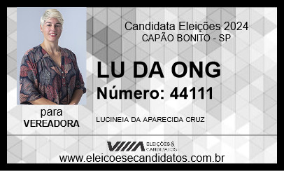 Candidato LU DA ONG 2024 - CAPÃO BONITO - Eleições