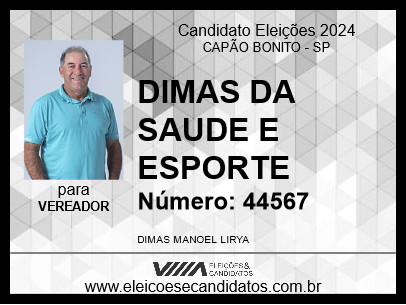 Candidato DIMAS DA SAUDE E ESPORTE 2024 - CAPÃO BONITO - Eleições