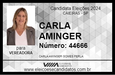 Candidato CARLA AMINGER 2024 - CAIEIRAS - Eleições