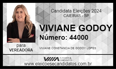 Candidato VIVIANE GODOY 2024 - CAIEIRAS - Eleições