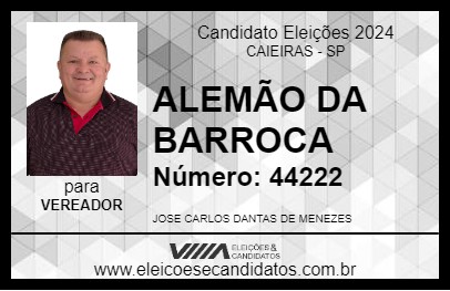 Candidato ALEMÃO DA BARROCA 2024 - CAIEIRAS - Eleições