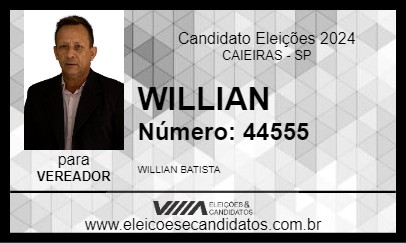 Candidato WILLIAN 2024 - CAIEIRAS - Eleições