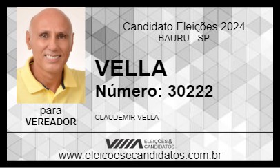 Candidato VELLA 2024 - BAURU - Eleições