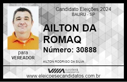 Candidato AILTON DA ROMAQ 2024 - BAURU - Eleições