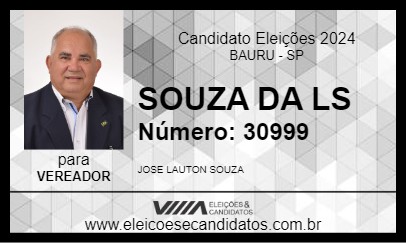 Candidato SOUZA DA LS 2024 - BAURU - Eleições