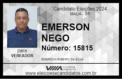 Candidato EMERSON NEGO 2024 - MAUÁ - Eleições