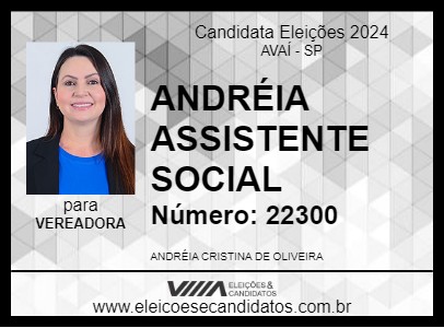 Candidato ANDRÉIA ASSISTENTE SOCIAL 2024 - AVAÍ - Eleições