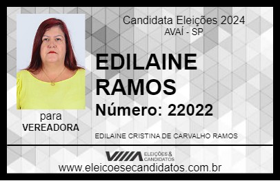 Candidato EDILAINE RAMOS 2024 - AVAÍ - Eleições