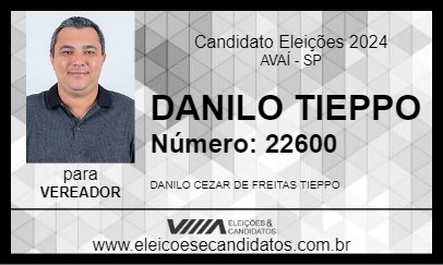 Candidato DANILO TIEPPO 2024 - AVAÍ - Eleições