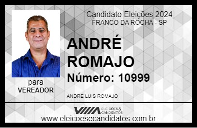 Candidato ANDRÉ ROMAJO 2024 - FRANCO DA ROCHA - Eleições