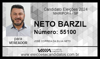 Candidato NETO BARZIL 2024 - MAIRIPORÃ - Eleições