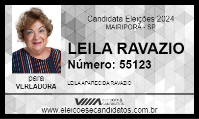 Candidato LEILA RAVAZIO 2024 - MAIRIPORÃ - Eleições