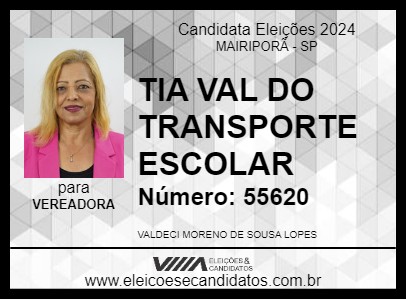 Candidato TIA VAL DO TRANSPORTE ESCOLAR 2024 - MAIRIPORÃ - Eleições