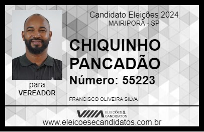 Candidato CHIQUINHO PANCADÃO 2024 - MAIRIPORÃ - Eleições