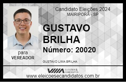 Candidato GUSTAVO BRILHA 2024 - MAIRIPORÃ - Eleições