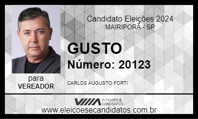 Candidato GUSTO 2024 - MAIRIPORÃ - Eleições