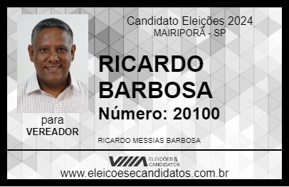 Candidato RICARDO BARBOSA 2024 - MAIRIPORÃ - Eleições