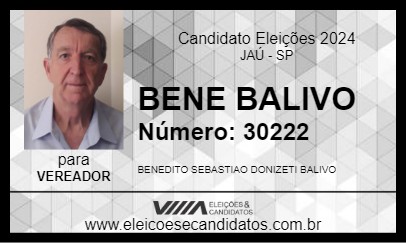 Candidato BENE BALIVO 2024 - JAÚ - Eleições